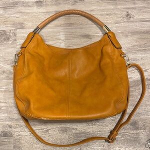 Concealed Carry Tan Leather Hobo Bag